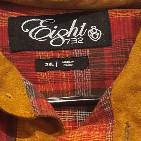 Mens Eight seven 32 Co. work/safety plaid button down long sleeve size 2XL - Picture 3 of 3